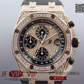 JF爱彼AP 皇家橡树系列26067，进口 开模3126机械机芯， 手工镶钻镶钻表盘，小表盘，夜光时标，泰国鳄鱼皮表带，自动上链机械机芯，计时功能