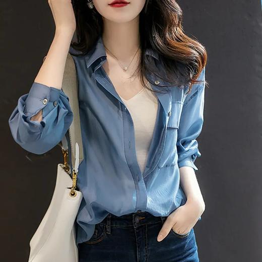RWQ1301 大气靛蓝优质色泽感 ！OS廓形莱赛尔衬衫 商品图1