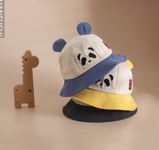 【儿童帽子】春夏新款儿童帽子宝宝渔夫帽婴幼儿中国风熊猫遮阳太阳帽盆帽 商品图0