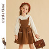 littletime女童背心裙贝壳边2021秋季新款复古可拆两穿儿童背带裙 商品缩略图0