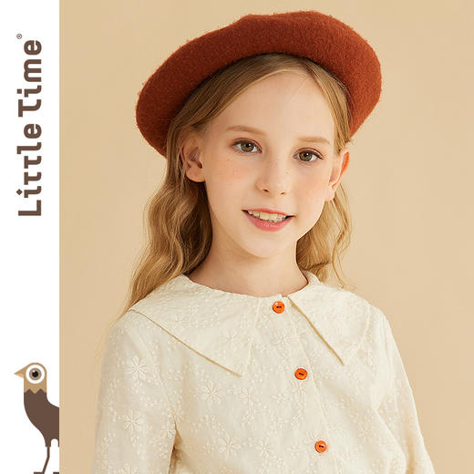 littletime童装女童绣花衬衫2023秋季新款法式翻领春秋款儿童衬衣 商品图3