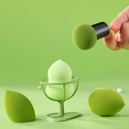 【美妆个护】牛油果3+1美妆蛋套装葫芦水滴斜切海绵粉扑非乳胶不吸粉干湿 商品图2