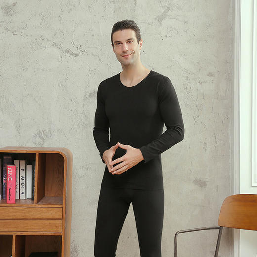 【服饰鞋包】德绒保暖内衣加绒情侣套装女秋冬中青年秋衣秋裤防寒修身内衣 商品图1