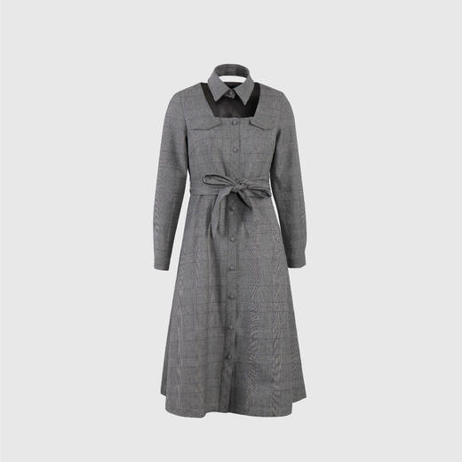 可拆卸两穿方领复古连衣裙（附腰带） 商品图1