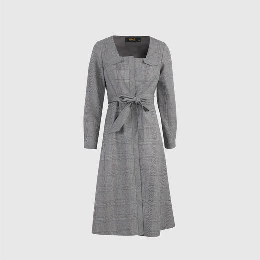 可拆卸两穿方领复古连衣裙（附腰带） 商品图0