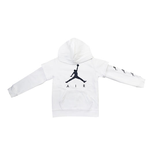 JORDAN童装正品 男童假两件拼接针织加绒连帽卫衣JD942019PS/GS 商品图0