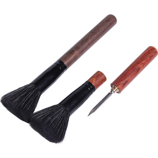 黑檀木养壶双用笔扫茶盘清洁茶刷子扫帚茶笔功夫茶扫水刷茶具 商品图0