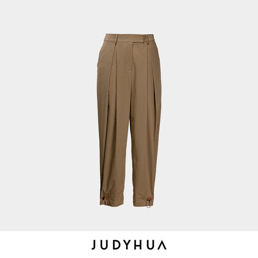 JUDYHUA 脚口抽绳设计锥形裤 商品图3