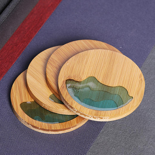 竹制杯垫简约中国风竹茶托家用功夫茶杯隔热杯托垫子茶道配件 商品图2
