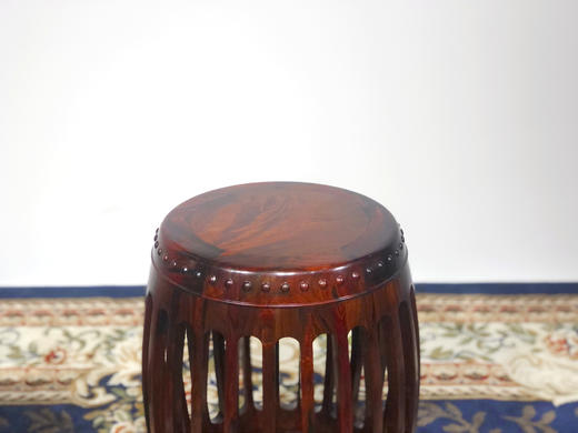 红桥红  家具严选  大红酸枝（交趾黄檀）【 48 木面 直棂式鼓凳】 商品图6