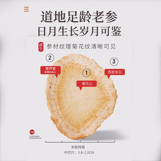 福东海 西洋参切片100g 0.8-1cm切片 花旗参含片人参皂苷 商品图1