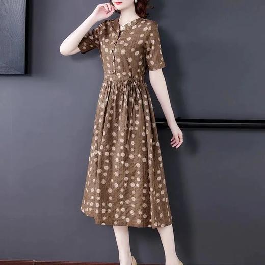 JXG-棉麻连衣裙女装2021年新款夏装宽松洋气减龄收腰显瘦亚麻碎花裙子 商品图2