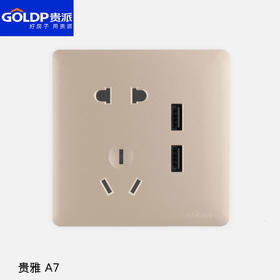 贵派面板 贵雅 A7金 五孔+USB