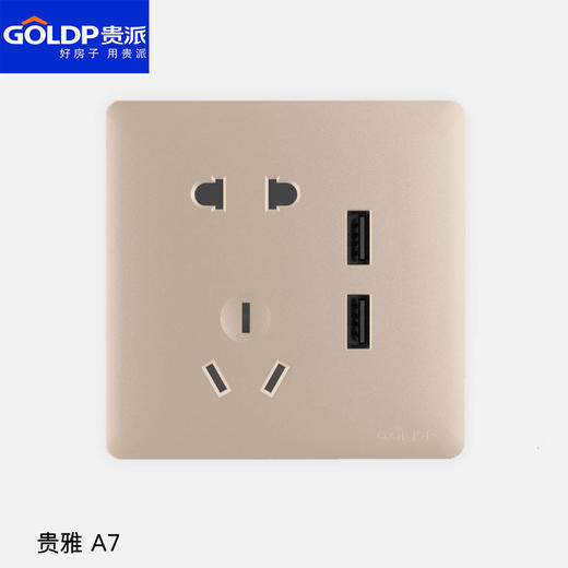 贵派面板 贵雅 A7金 五孔+USB 商品图0