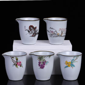 汝窑公道杯陶瓷茶水分离器家用茶具单个公杯鹰嘴倒茶器茶海