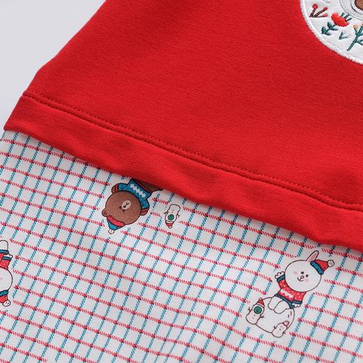 英氏婴儿居家连体衣 男女宝春秋新款大红色爬服YZJAJ31006A 商品图8