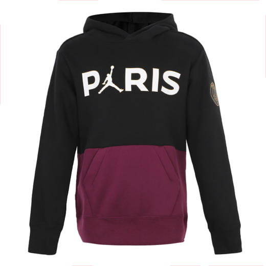 JORDAN乔丹AJ童装PSG联名秋冬男童连帽卫衣加绒卫衣JD2032165 商品图0