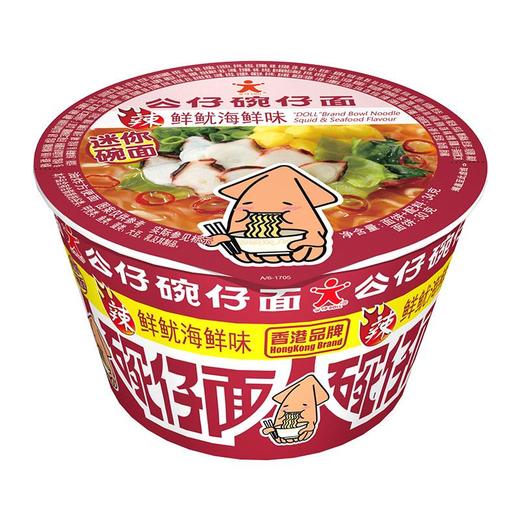 公仔辣鲜鱿海鲜碗面34g/桶 商品图0