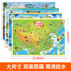2021年新版全套4张 中国地图挂图和世界地图+海洋动物史前动物地图册儿童版 中小学生专用挂图墙贴挂画大尺寸大图高清墙面装饰初中 商品缩略图2