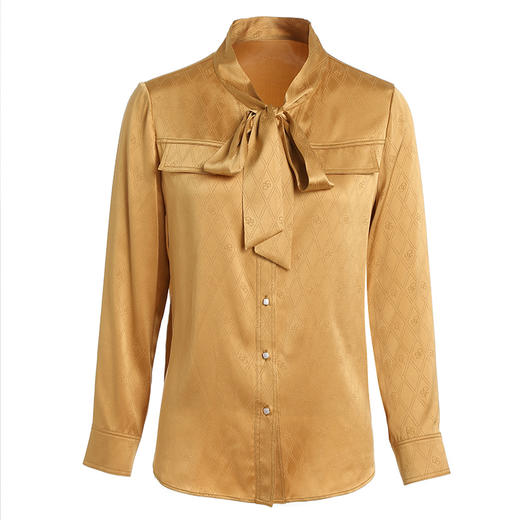 乔万尼长袖真丝衬衫商场早春新品桑蚕丝通勤休闲EI3C108 商品图4