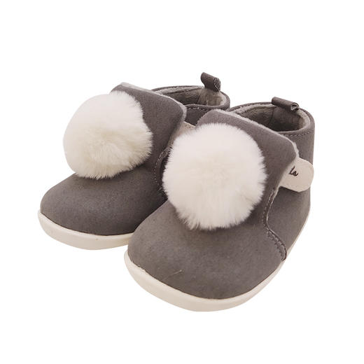 比士尼童鞋 秋冬款宝宝步前鞋学步鞋男宝女宝软底布鞋高帮魔术贴 商品图1