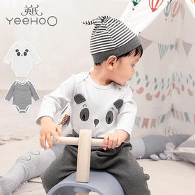 英氏婴儿连体衣男女宝宝绣花长袖哈衣YZJMJ30009A01 2020新款秋装