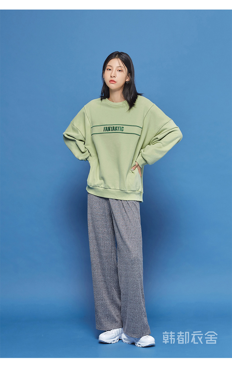 韩都衣舍卫衣女春秋2021秋季新款宽松韩版慵懒风连帽上衣女潮ins