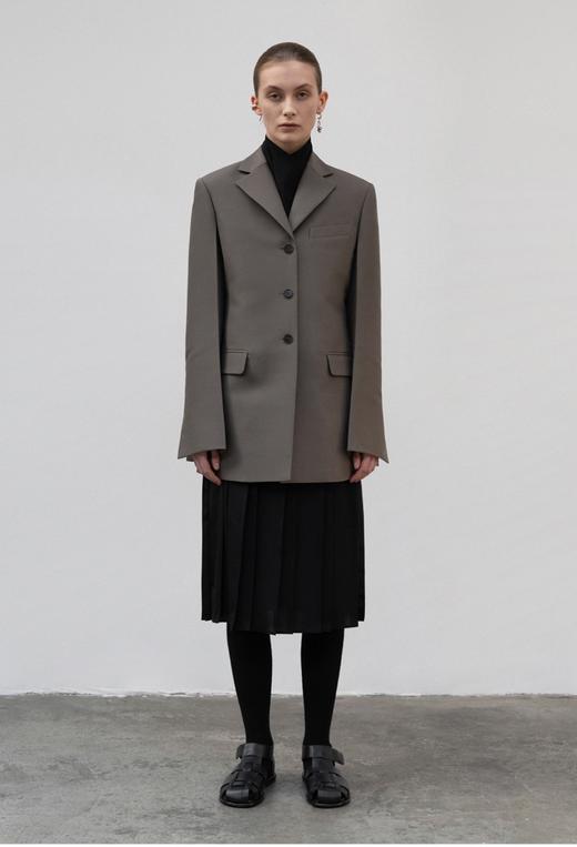 LOW CLASSIC 卡其色/深蓝色三粒扣羊毛西装外套 商品图2