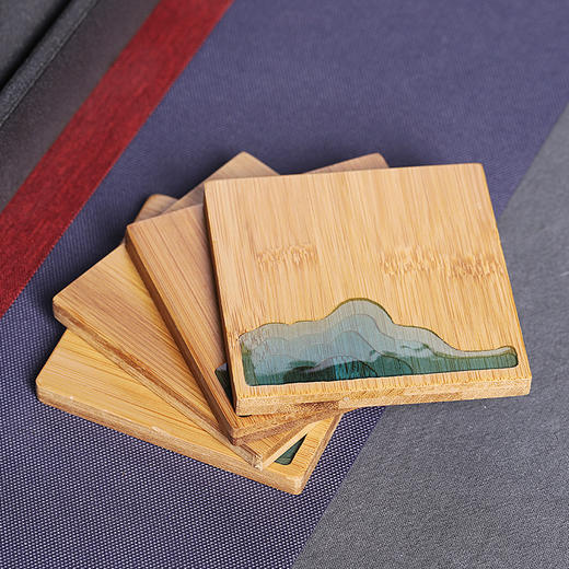 竹制杯垫简约中国风竹茶托家用功夫茶杯隔热杯托垫子茶道配件 商品图1