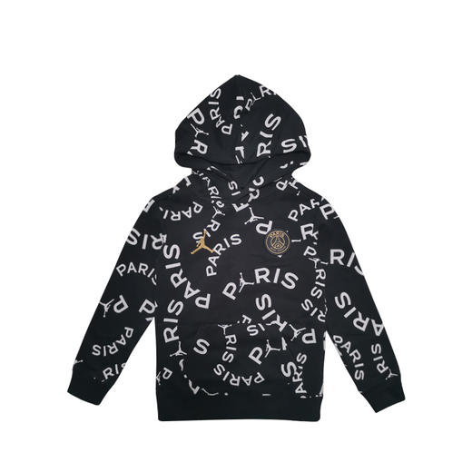 JORDAN乔丹童装 秋冬AJ男童全身logo针织连帽加绒卫衣JD2032168 商品图0