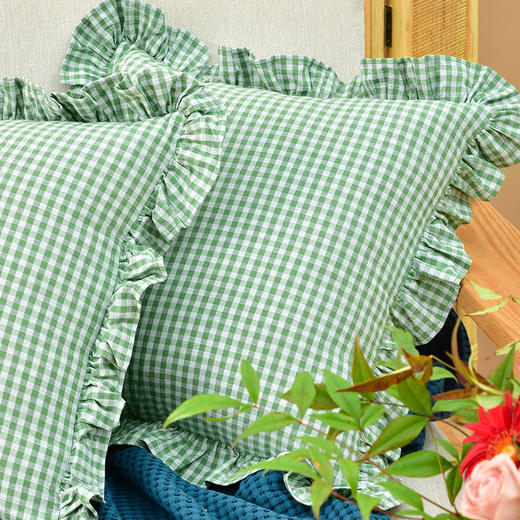 红绿经典格纹系列抱枕沙发客厅睡觉抱枕 商品图2