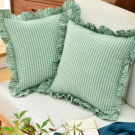 红绿经典格纹系列抱枕沙发客厅睡觉抱枕 商品图1