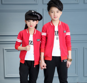 【童装】男童秋装童装秋女童套装运动三件套学生校服儿童衣服