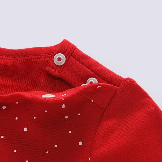 英氏婴儿居家连体衣 男女宝春秋新款大红色爬服YZJAJ31006A 商品图3