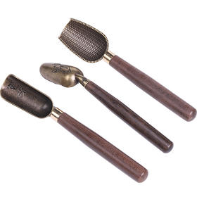 黑檀木合金茶匙茶勺禅意木把茶铲取茶叶勺子家用茶杯夹子茶道配件