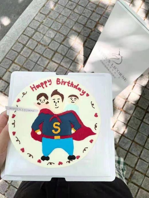 超人爸爸手绘奶油蛋糕 商品图0