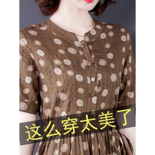 JXG-棉麻连衣裙女装2021年新款夏装宽松洋气减龄收腰显瘦亚麻碎花裙子 商品图0