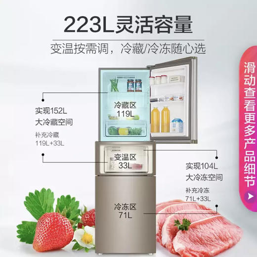 海尔（Haier）冰箱BCD-223WDPT 商品图6