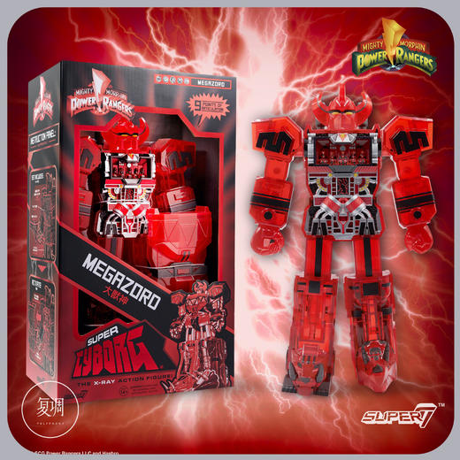 现货 Super7 恐龙战队 大兽神 Megazord 红色透明版 11英寸 商品图1