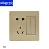 贵派 贵雅A8金 二开双控带五孔插座 商品缩略图0