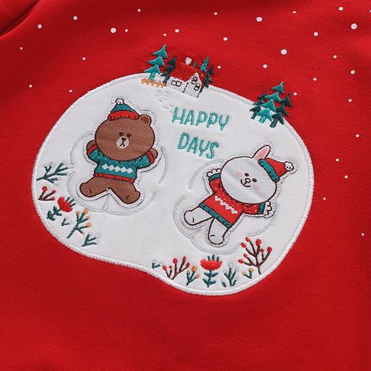 英氏婴儿居家连体衣 男女宝春秋新款大红色爬服YZJAJ31006A 商品图5