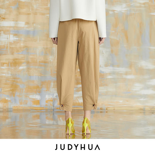 JUDYHUA 脚口抽绳设计锥形裤 商品图2