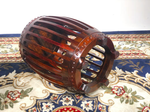 红桥红  家具严选  大红酸枝（交趾黄檀）【 48 木面 直棂式鼓凳】 商品图8