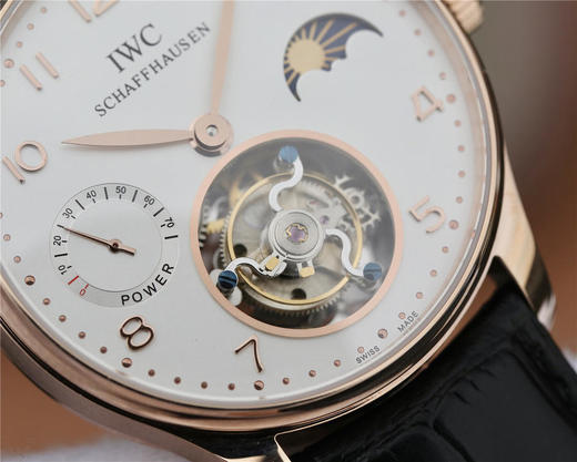 万国IWC陀飞轮V2版，葡萄牙动力日月星辰系列真飞轮，搭载72小時动力显示24小時日月星辰，手动真飞轮机芯，蓝宝石水晶玻璃 商品图7