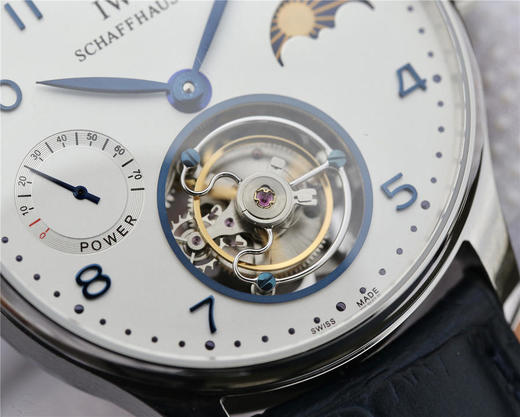 万国IWC陀飞轮V2版，葡萄牙动力日月星辰系列真飞轮，搭载72小時动力显示24小時日月星辰，手动真飞轮机芯，蓝宝石水晶玻璃 商品图5