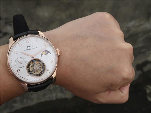 万国IWC陀飞轮V2版，葡萄牙动力日月星辰系列真飞轮，搭载72小時动力显示24小時日月星辰，手动真飞轮机芯，蓝宝石水晶玻璃 商品图1