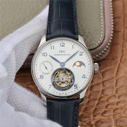 万国IWC陀飞轮V2版，葡萄牙动力日月星辰系列真飞轮，搭载72小時动力显示24小時日月星辰，手动真飞轮机芯，蓝宝石水晶玻璃 商品图9