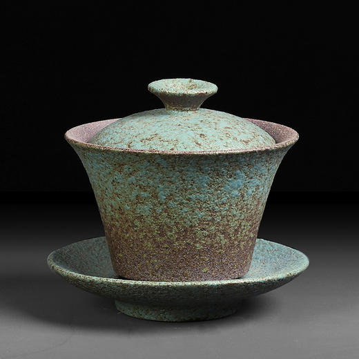 粗陶三才杯盖碗小号茶碗茶具功夫复古茶道茶杯粗陶泡茶碗日式 商品图0