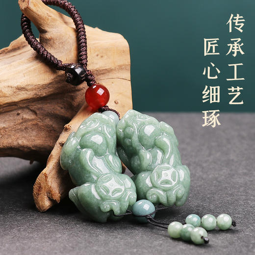 【碧绿翡翠貔貅挂件】带证书 商品图2