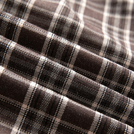 Famecoco范可儿格子衬衫秋宽松设计灯笼袖开身衬衣F216BH001 商品图4